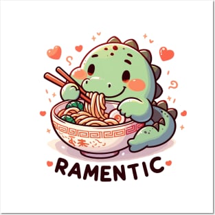 Ramentic Moments: Cute Crocodile Noodle Love Posters and Art